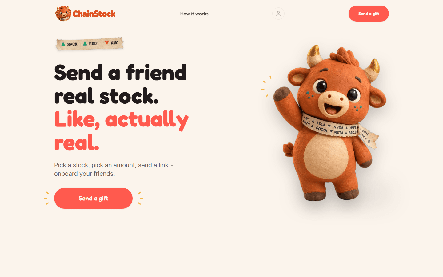 ChainStock landing page